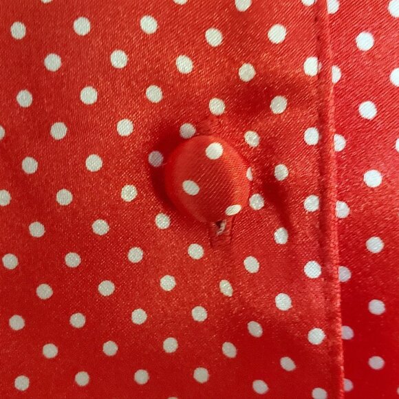 Morgan Taylor Intimates Bright Red Silky Robe. Size M - Picture 4 of 9